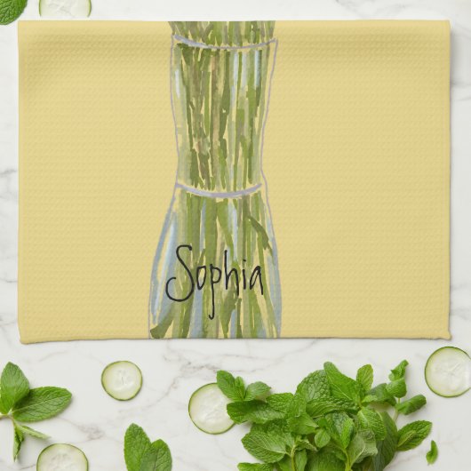 Arty Ranunculus Kleurrijke Bloem +Custom Naam Theedoek (Gevouwen)