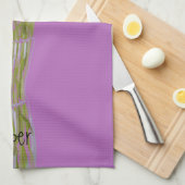 Arty Ranunculus Kleurrijke Bloem +Custom Naam Theedoek (Quarter Fold)