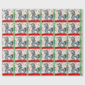 Arty rood en groen vakantie inpakpapier (Vlak)