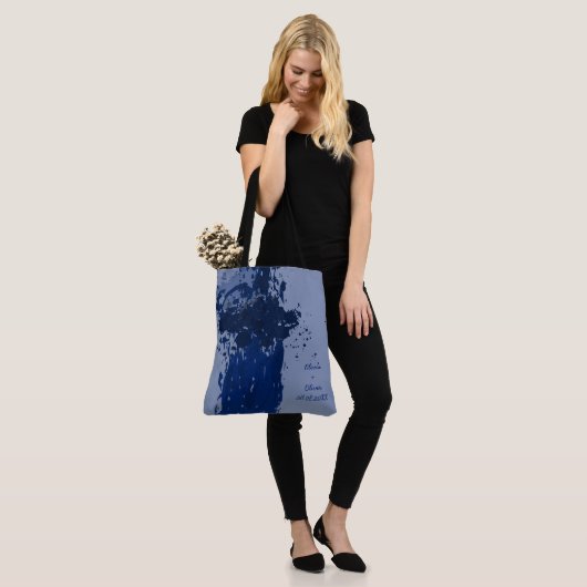 Arty Royal Blue Splatter Party Gift Tote Bag (Op model)