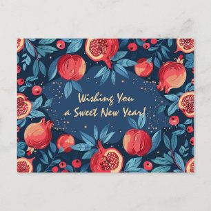 Arty Shana Tova - blauw & geel Briefkaart