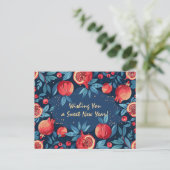 Arty Shana Tova - blauw & geel Briefkaart (Staand voorkant)