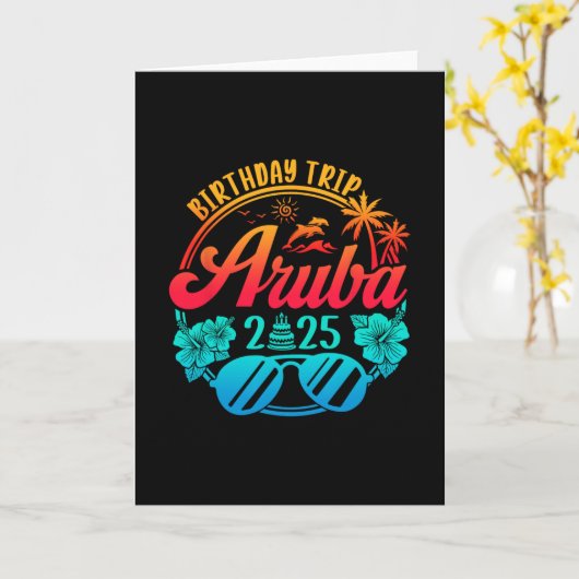 Aru Birthday Trip 2025 Cruise Vacation Birthday Pa Kaart (Gele Bloem)