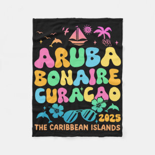 Aru Bonaire Curacao 2025 Eiland Caribische Reis Fleece Deken