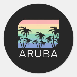 Aru-eiland strand retro vintage vakantie souvenir ronde sticker