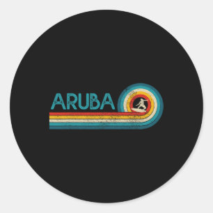 Aru Surf Vintage Strand Surfer Surfing Cadeau Ronde Sticker
