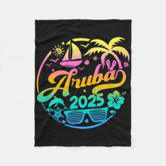 Aruba 2025 Familie Vakantie Strand Matching Groep Fleece Deken