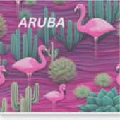 Aruba ABC eilanden West-Indië vakantie Caribisch g Sticker (Voorkant)