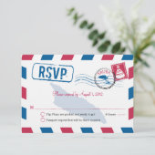 Aruba Air Mail Wedding RSVP (Staand voorkant)