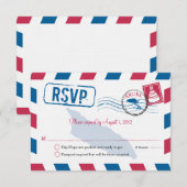 Aruba Air Mail Wedding RSVP Kaartje (Voorkant / Achterkant)