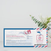 Aruba Airmail Boarding Pass iWedding Invitation Kaart (Staand voorkant)