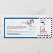 Aruba Airmail Boarding Pass iWedding Invitation Kaart (Voorkant)