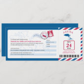 Aruba Airmail Boarding Pass iWedding Invitation Kaart (Voorkant / Achterkant)