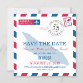 Aruba Airmail Save the Date Magnetische Uitnodiging (Voorkant)