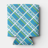 Aruba Arubaanse vlag betegeld zwart gepersonalisee Blikjeskoeler (Achterkant)