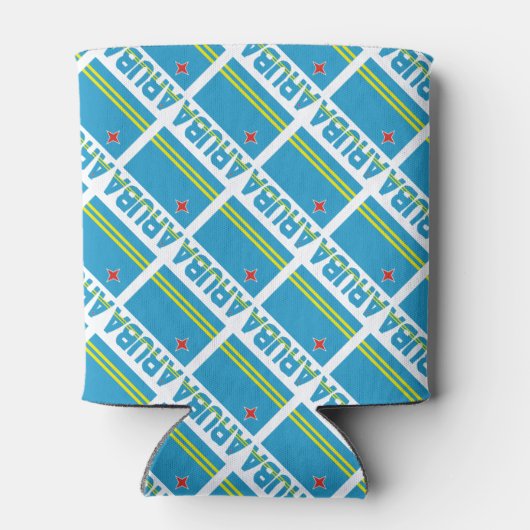 Aruba Arubaanse vlag betegeld zwart gepersonalisee Blikjeskoeler (Achterkant)