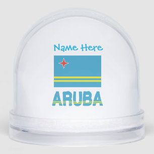 Aruba Arubaanse Vlag Blauw Personalisatie  Sneeuwbol
