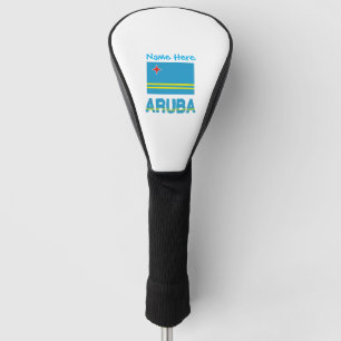 Aruba Arubaanse vlag Blauwe Personalisatie Golfheadcover