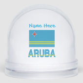 Aruba Arubaanse vlag Blauwe Personalisatie Sneeuwbol (Voorkant)