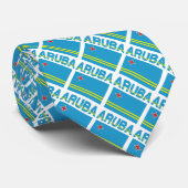 Aruba Arubaanse Vlag Getegeld Zwart Persoonlijk Stropdas (Opgerold)