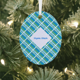 Aruba Arubaanse Vlag Tegels Blauw Personalisatie  Metalen Ornament
