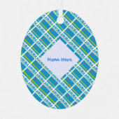 Aruba Arubaanse vlag Tegels Blauwe Personalisatie Metalen Ornament (Voorkant)