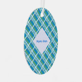 Aruba Arubaanse vlag Tegels Blauwe Personalisatie Metalen Ornament (Voorkant Rechts)