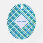 Aruba Arubaanse vlag Tegels Blauwe Personalisatie Metalen Ornament (Achterkant)