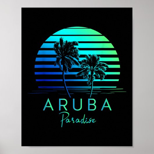 Aruba Beach Vibes Vakantie Souvenir Poster (Voorkant)