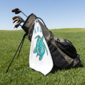 Aruba Beach Zee schildpad illustratie Golfhanddoek (Groen)