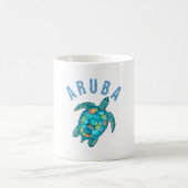 Aruba Beach Zee schildpad illustratie Koffiemok (Center)