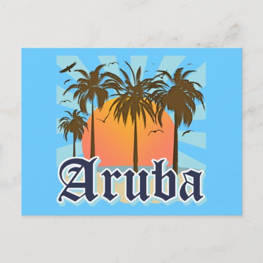Aruba Beaches Sunset Briefkaart (Voorkant)
