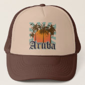 Aruba Beaches Sunset Trucker Pet (Voorkant)