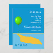 Aruba Birthday Save the Date Notice Kaart (Voorkant / Achterkant)