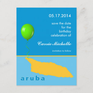 Aruba Birthday Save the Date Notice Kaart