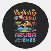 Aruba Birthday Trip Vacation 2025 Matching Group  Ronde Sticker (Voorkant)