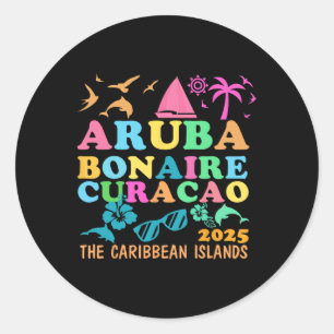 Aruba Bonaire Curacao 2025 Eiland Caribisch Reizen Ronde Sticker