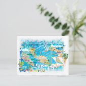 Aruba Bonaire Curacao Illustrated Islands Travel Briefkaart (Staand voorkant)