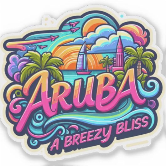 Aruba breezy bliss sticker (Voorkant)