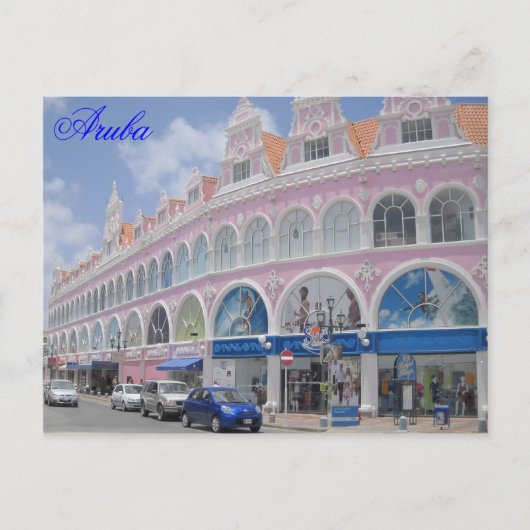 Aruba, Briefkaart Downtown Oranjestad, Aruba (Voorkant)