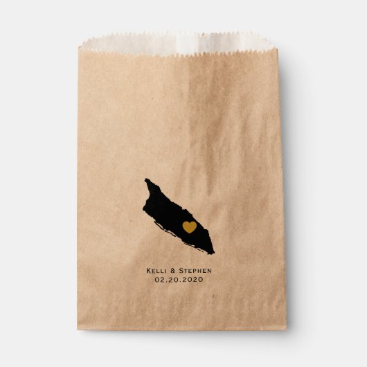 Aruba bruiloft gunst trakteren zakken, kaart gesch bedankzakje (Voorkant)