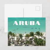 Aruba Caraïben Island Beach Scène Briefkaart (Voorkant / Achterkant)