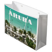 Aruba Caraïben Island Beach Scène Groot Cadeauzakje (Voorkant Gekanteld)
