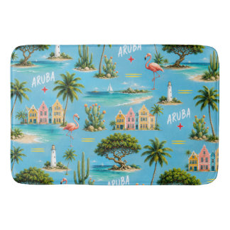 Aruba Caribisch eiland vuurtoren reis souvenir Badmat