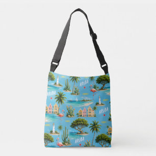 Aruba Caribisch eiland vuurtoren reis souvenir Crossbody Tas