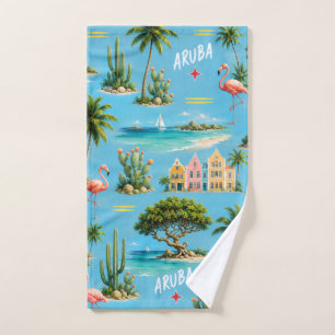 Aruba Caribisch eiland vuurtoren reis souvenir Handdoek