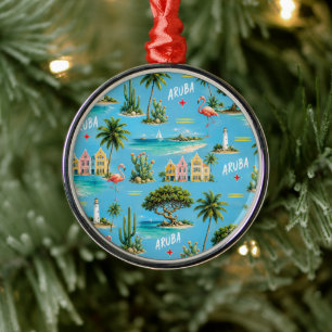 Aruba Caribisch eiland vuurtoren reis souvenir Metalen Ornament