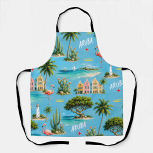 Aruba Caribisch eiland vuurtoren reis souvenir Schort