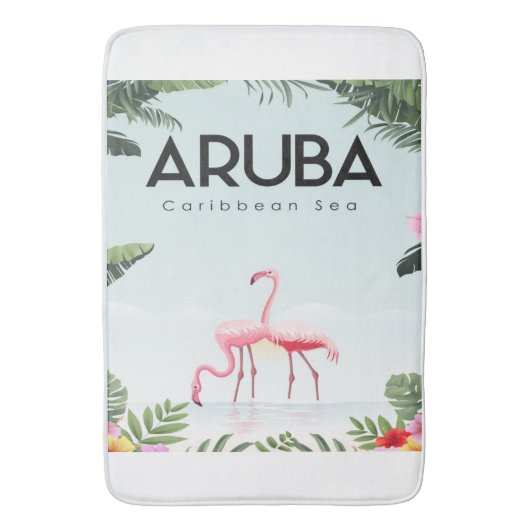 Aruba Caribisch Zee Flamingo | Grappige Flamingo Badmat (Voorkant Verticaal)