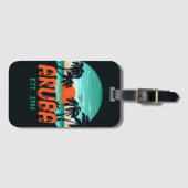Aruba Caribisch Zee  Retro Sunset Souvenirs Bagagelabel (Voorkant (horizontaal))